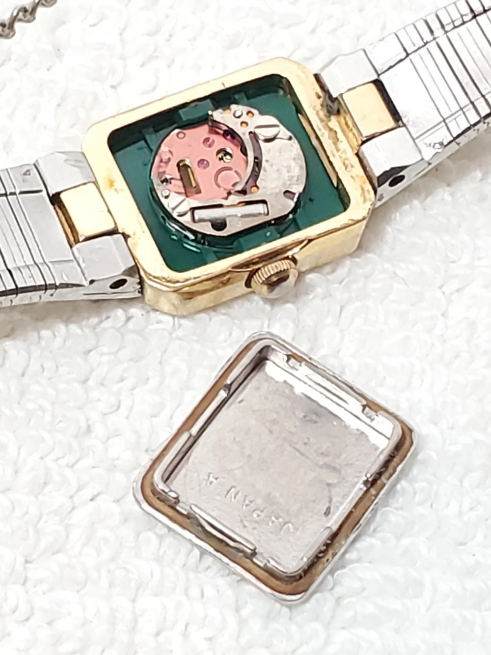 Vintage Seiko Ladies Tank Dress Watch Five Jewels Gold Plated Stainless Steel